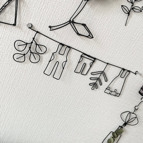 お洗濯まっすぐガーランド大＊ワイヤークラフト ガーランド にこ