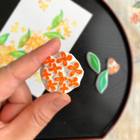 秋の香り漂う金木犀のはんこセット(９月１０月の消しゴムはんこ) 5枚目の画像