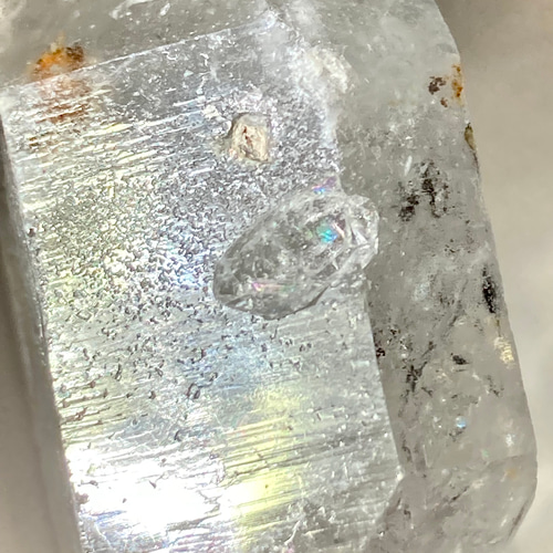 カーボンインクォーツ✨レインボー 水入り 水晶 ポイント カーボンインクォーツ✨レインボー 水入り 水晶 ポイント