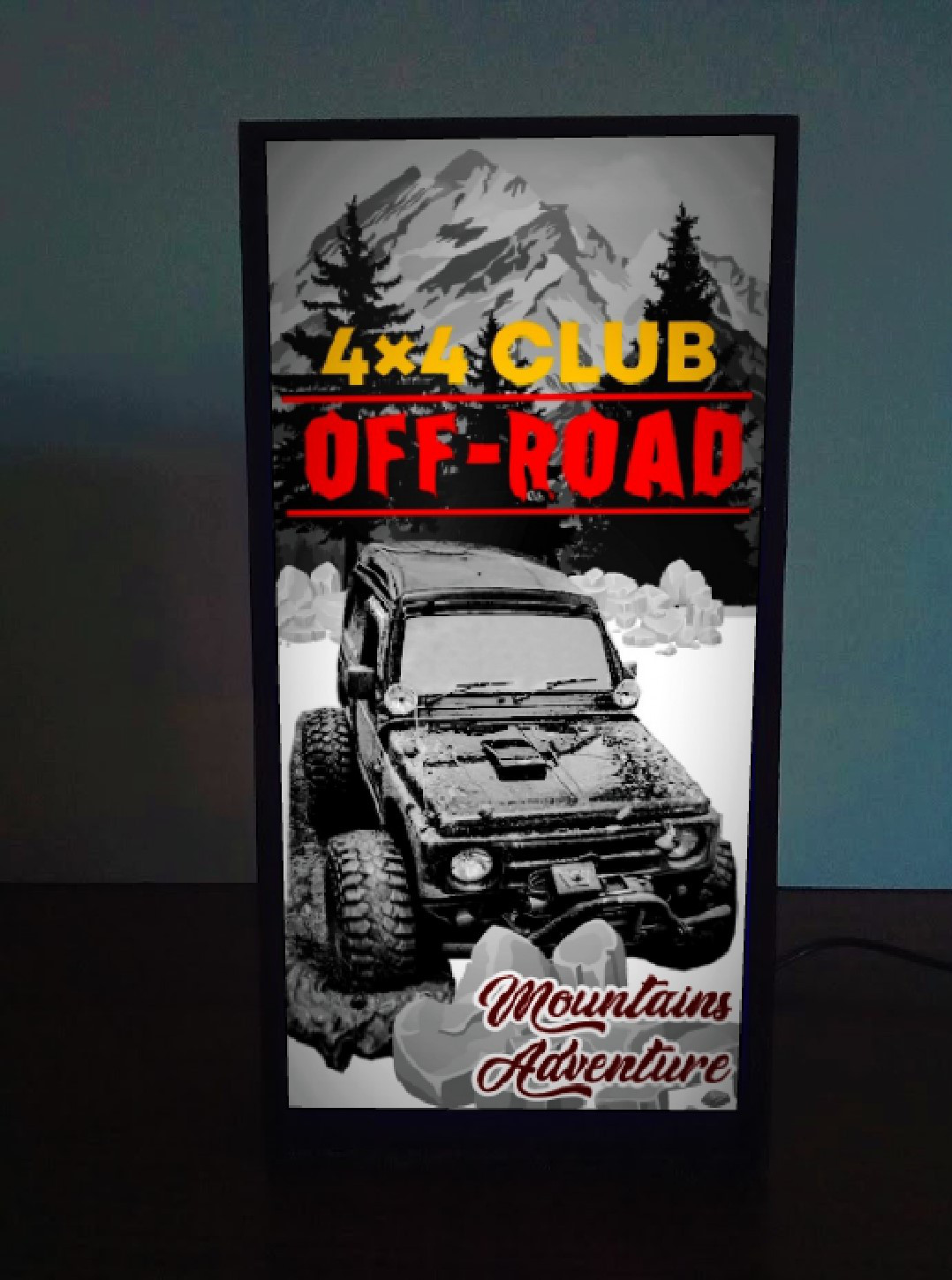 アウトドア オフロード レース ジープ パジェロ ジムニー 4WD サイン ランプ ミニチュア 看板 置物 雑貨 ライト