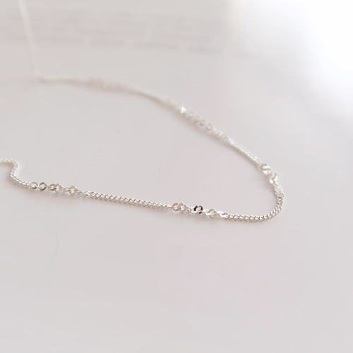 シルバー925 ファインボックスチェーン クロスチェーン フープ