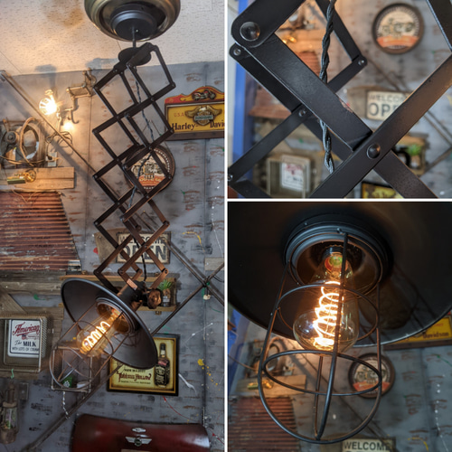 インダストリアル インテリア/ 伸縮アーム シーリングライト