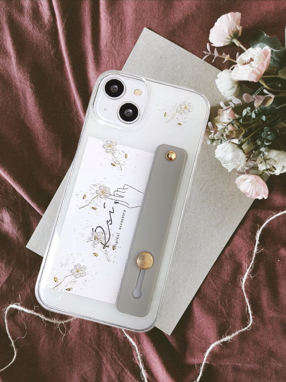 iPhoneケース　スマホケース　スマホベルト付き かすみ草ブーケのスマートフォンカバー 人気・おすすめ｜売れ筋商品・話題商品におすすめ コスパ重視 安心配送 スピーディーにお届け