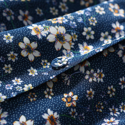 美しいシルク小花柄Vネックワンピース ベルト付き 七分袖プリントワンピース 8枚目の画像