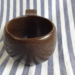 神代タモで作った一木彫りコーヒーカップ。 7枚目の画像
