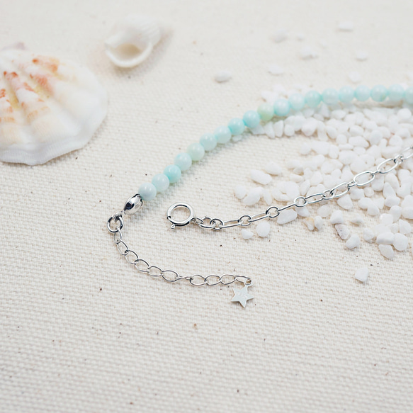 【 Cami Handicraft 】夏天的味道 天然淡水貝殼珠客製手鏈-純銀款 第6張的照片