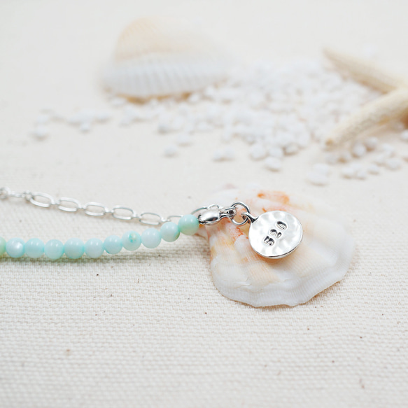 【 Cami Handicraft 】夏天的味道 天然淡水貝殼珠客製手鏈-純銀款 第2張的照片