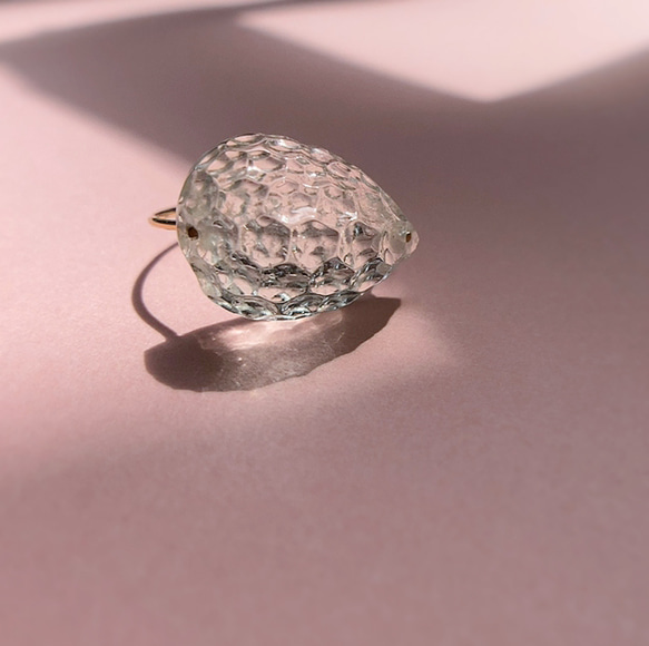 Prana Candy gem✴︎アクアマリン✴︎希少カービング宝石ルースリング 