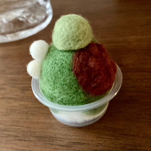 ちいさめストア かき氷（抹茶） 羊毛フェルト かんちや 通販 14299901