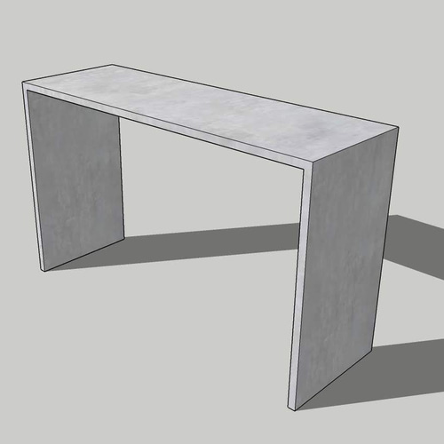 ハンドメイド　コの字デスク　オーダー受け付けます モルタルチックなコの字テーブル～size200cm(サイズオーダー製作) 机