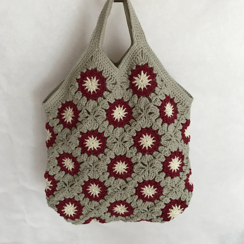 モチーフ編みトートバッグ □モチーフ編みトートbag グラニースクエア【白】□ | FRECLLE BABY