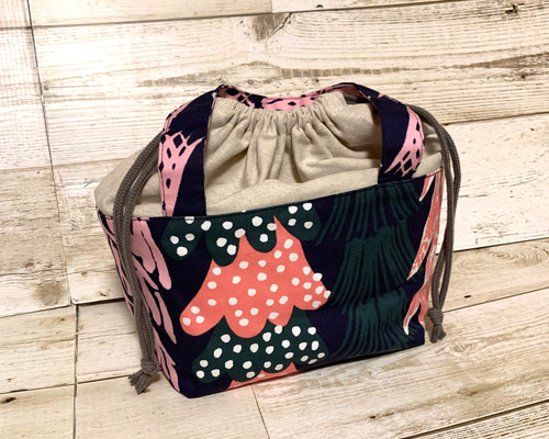 ハンドメイド オーダー 移動ポケット 巾着 保冷バック ハンドメイド オーダー 保冷バッグ 巾着 移動ポケット