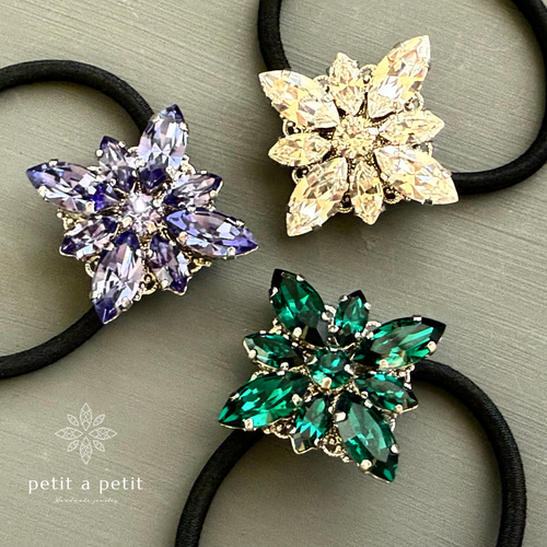 Creema限定 スワロフスキー®︎ Rectangle ヘアゴムorポニーフック