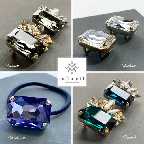 えっぴーさま❤️スワロフスキー　ヘアゴム Creema限定 スワロフスキー®︎ Rectangle ヘアゴムorポニーフック