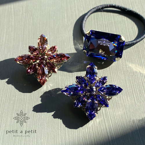 Creema限定 スワロフスキー®︎ Rectangle ヘアゴムorポニーフック