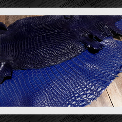 【本藍染めポロサス】本藍染めスモールクロコダイル(２色)ラウンドファスナー長財布【内装特別仕様】【フルカラーオーダー】 5枚目の画像