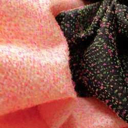 ネオンループ スクエア巾着ポシェット ピンクホワイト 2Way ジャカード織り スマホ ショルダー 10枚目の画像