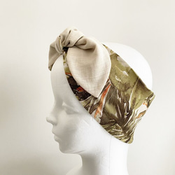 帶冰袋♡也可以用作頭巾的圍巾♡各種使用方法♪植物圖案頸部冷卻器髮帶天然材料棉春/夏 第14張的照片