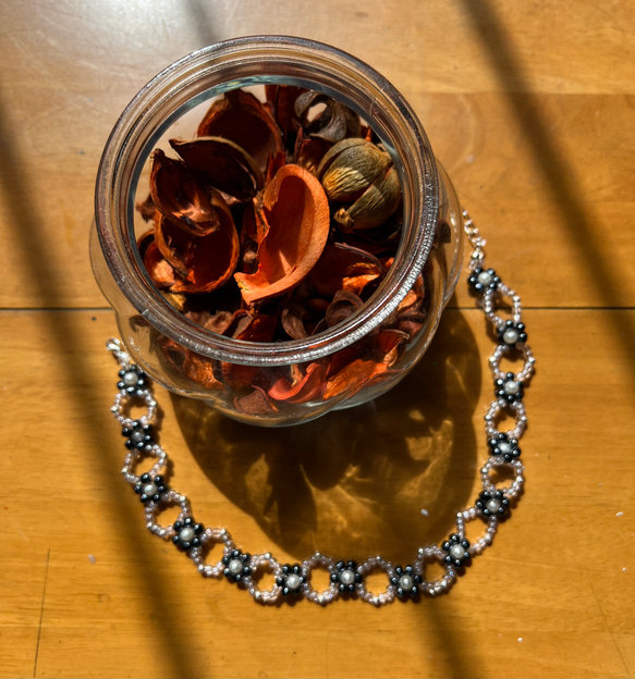 ✿✿復古鍍黑珍珠花花頸鏈✿✿ 第2張的照片