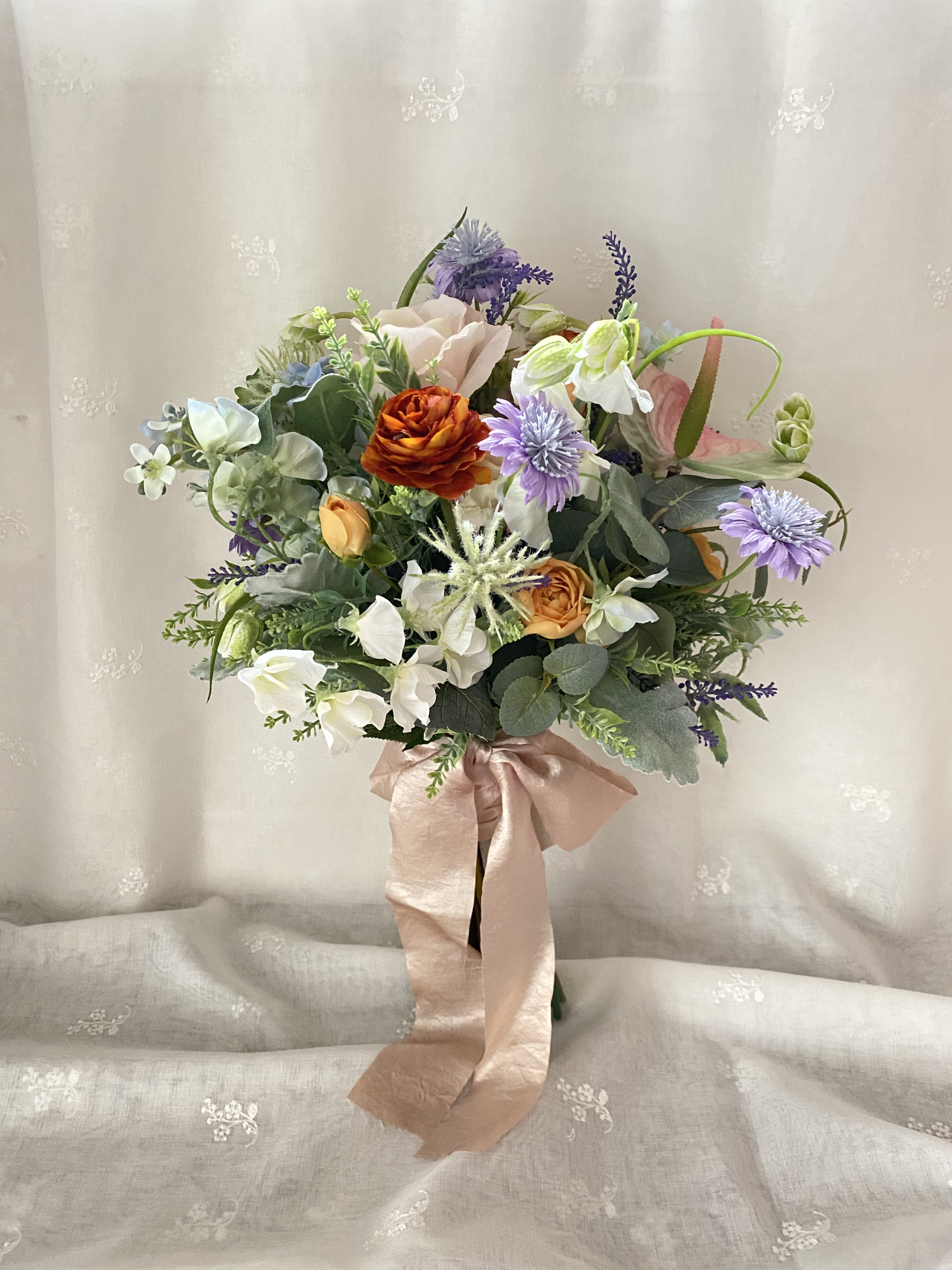 ナチュラルブーケ&ブートニアセット ウェディングブーケ グリーン