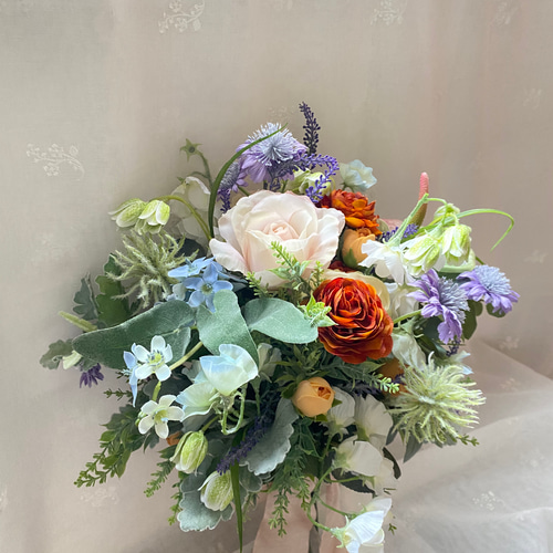 ナチュラルブーケ&ブートニアセット ウェディングブーケ グリーン