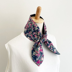 ♡ターバンにもなる夏のスカーフ♡使い方色々♪ 【保冷剤付き】小花柄　ネッククーラー　ヘアバンド　自然素材　綿100% 12枚目の画像
