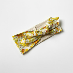 ♡ターバンにもなる夏のスカーフ♡使い方色々♪ 【保冷剤付き】小花柄　ネッククーラー　ヘアバンド　自然素材　綿100% 5枚目の画像
