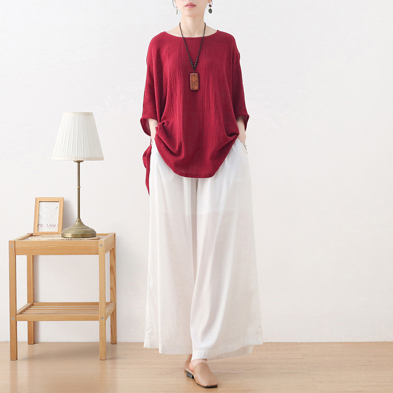 【即納】さらっと軽く履きやすさ抜群のワイドパンツ ホワイト