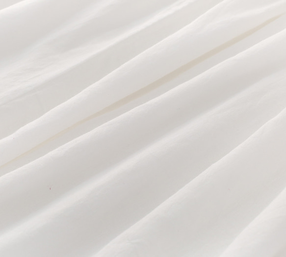 2枚仕立ての柔らかタッチ コットンフレアスカート ホワイト 10枚目の画像