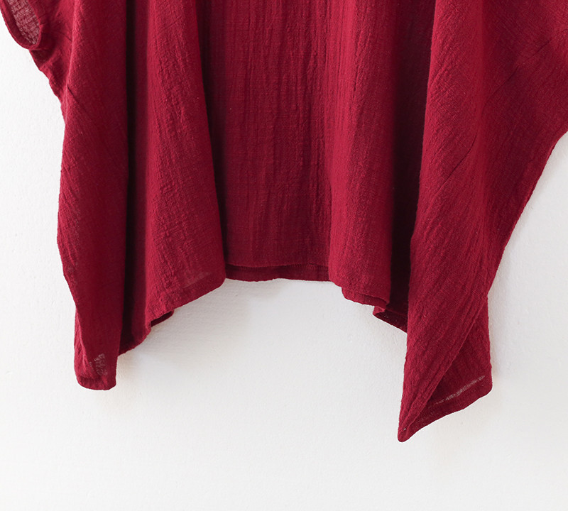 【即納】ソフトなコットンリネンガーゼのプルオーバー ホワイト