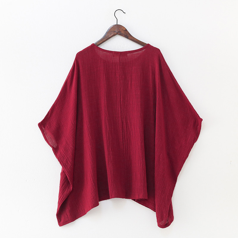 【即納】ソフトなコットンリネンガーゼのプルオーバー ホワイト