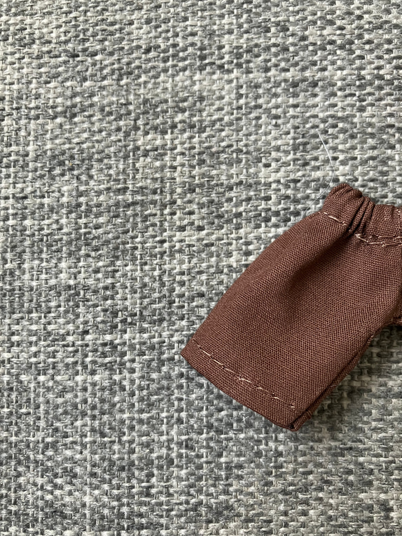 オビツ11 cottonのハーフパンツ　brown 4枚目の画像