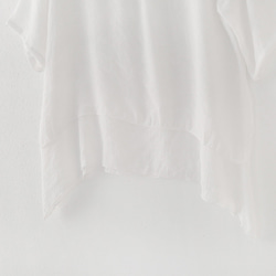 【即納】2枚仕立てのシルク入りリネンシャツ ホワイト 8枚目の画像