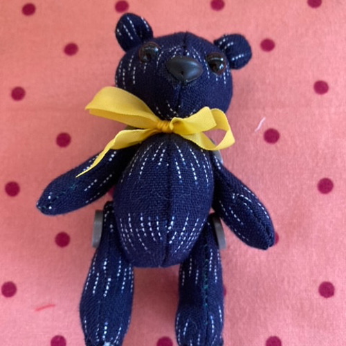 手作り 木綿のカスリ ティディベア 2体 ハンドメイド 手作り 木綿のカスリ ティディベア 2体 ハンドメイド 手作り 木綿の