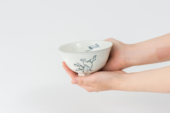 鳥獣戯画ごはん茶碗5つ