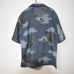 Acote 半袖 アロハシャツ ショートパンツ セットアップ 着物リメイク えび柄 伊勢海老 貝殻 大柄 5枚目の画像