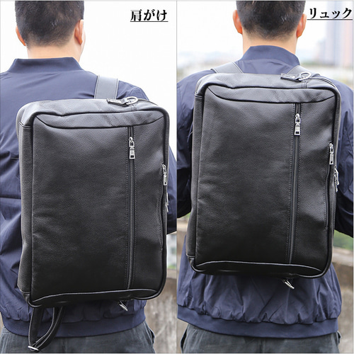 本革 メンズ ブリーフケース 3WAY ビジネスリュック A4 書類かばん