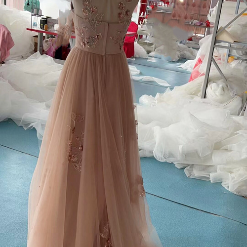 花嫁 レース パーティードレス ノースリーブ トレーン 二次会 ドレス  