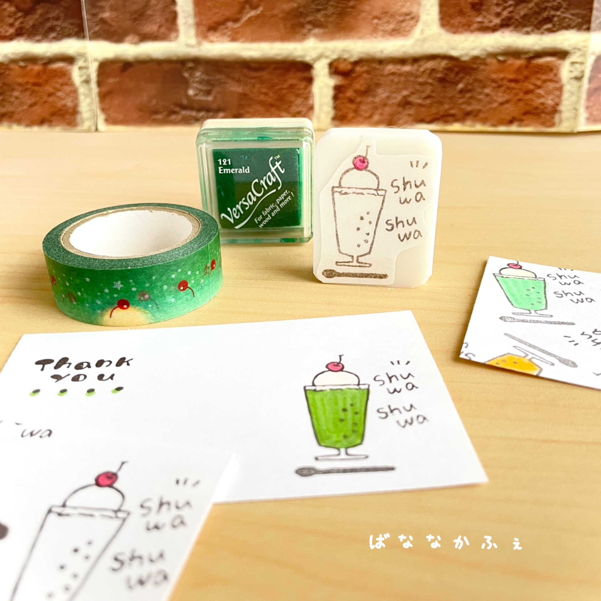 消しゴムはんこ★ニコちゃんサクランボ