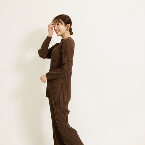 SALE】ランダムリブニット パンツセットアップ セットアップ