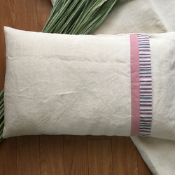 真菰と麻（ヘンプ100%）の枕 高さ低め ピンク⭐︎優 約6cm 2枚目の画像