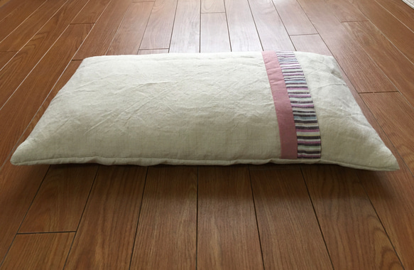真菰と麻（ヘンプ100%）の枕 高さ低め ピンク⭐︎優 約6cm 3枚目の画像