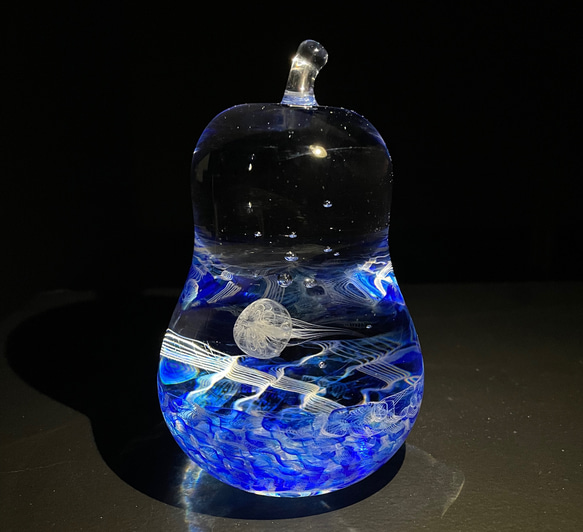 洋梨の海のオキクラゲ　ガラスオブジェ　05 7枚目の画像