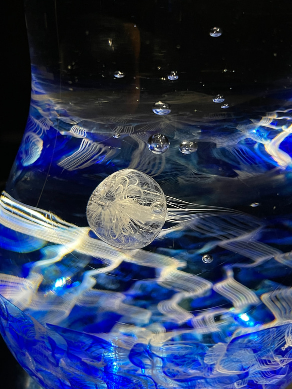 洋梨の海のオキクラゲ　ガラスオブジェ　05 8枚目の画像