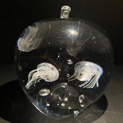 リンゴの海のオキクラゲ　ガラスオブジェ　07 5枚目の画像