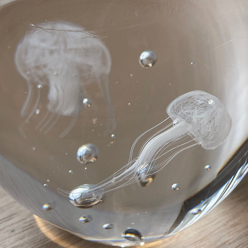 リンゴの海のオキクラゲ ガラスオブジェ 07 その他置物 NOBE GLASS