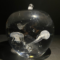 リンゴの海のオキクラゲ　ガラスオブジェ　07 6枚目の画像