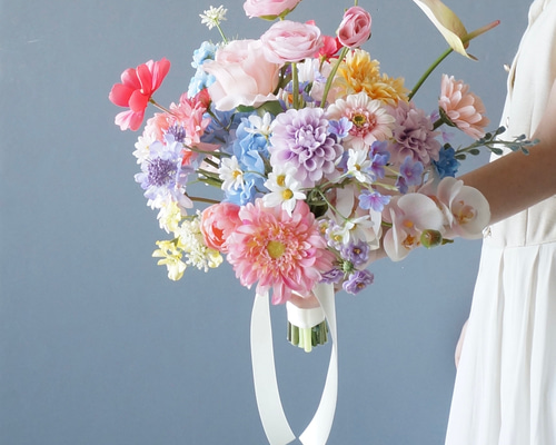 milky color bouquet アーティフィシャルフラワーブーケ Photos by MICO marché 国内最大級アーティフィシャルフラワー