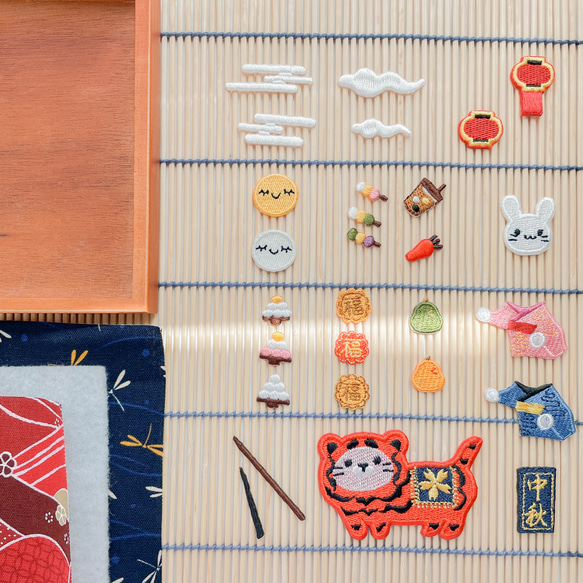 【中秋節】賞月祈福 木製刺繡托盤/DIY 材料包/成品訂製 第7張的照片