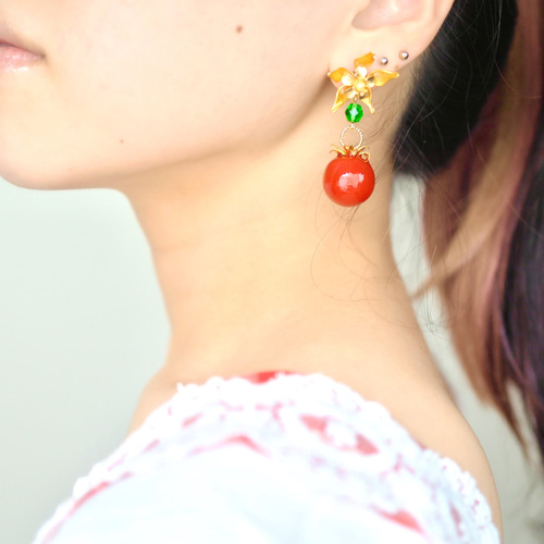 プチトマト〜ひまりファームよりお届け♪ ピアス&イヤリング ピアス